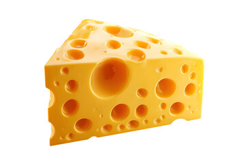 Delicious Wedge of Swiss Cheese with Distinctive Holes Against a Black Backdrop