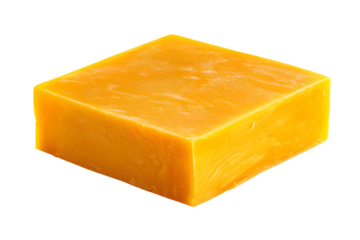 A Cube of Sharp Cheddar Cheese Against a Black Backdrop Offering a Visual Feast for Dairy Connoisseurs and Food Photography Enthusiasts