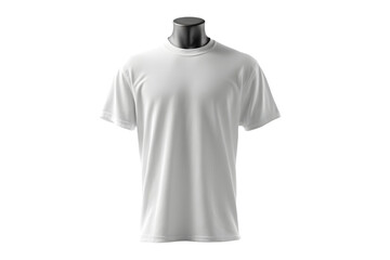 Realistic White T-Shirt on a Mannequin for Product Mockups and Fashion Presentation on Transparent Backdrop