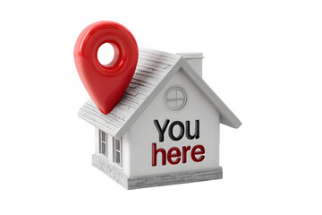 Location Pin on House Indicating Address or Real Estate Property on Black Background