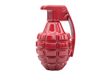 Sleek Red Grenade Illustration A Modern Take on a Classic Weapon with Bold Color and Smooth Texture