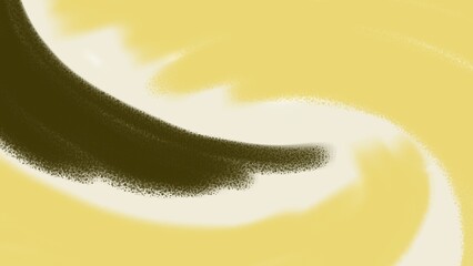 Dynamic Abstract Art with Swirling Yellow and Dark Green Brushstrokes with copy space.