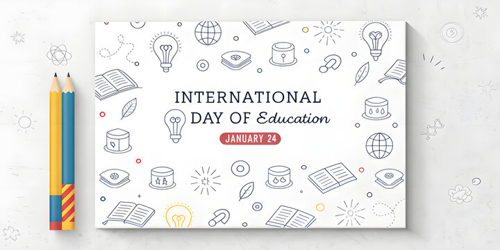 International Day of Education Sketchy Icons and Pencils Keywords: International Day of