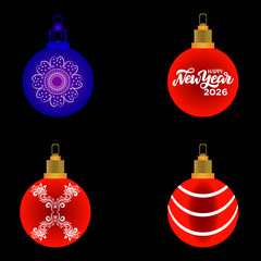Vibrant Red and Blue Ornaments for Festive Celebrations