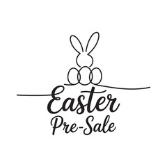 Easter pre sale announcement with bunny and eggs illustration