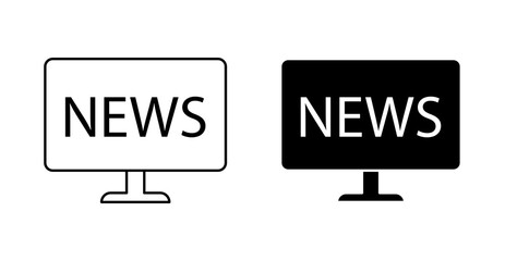 News Bulletin Icon, Breaking News Symbol, Media Broadcasting Alert Vector