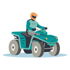 Pilot riding blue atv illustration © Vexels