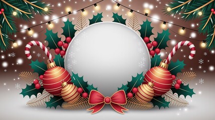 hires for Christmas background new year and presentation 16 9 size with items flower and decoration with gifts, accessories and colored balls 
