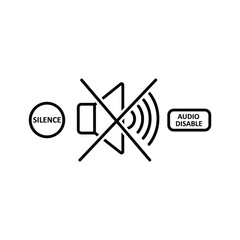 Audio disabled symbol silence mode vector graphic design sign