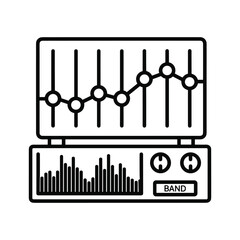 Sound mixer equalizer panel icon with audio waveform graphic.