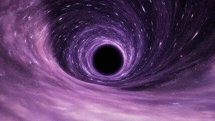 Purple fractal spiral swirling like a cosmic vortex in space - Powered by Adobe