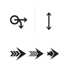 Diverse Set of Arrows in Black and White Vector Illustration