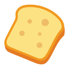 Cheese Slice Icon – Color Ingredient Illustration for Sandwich & Snack Use
