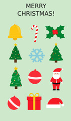 set of Christmas elements
