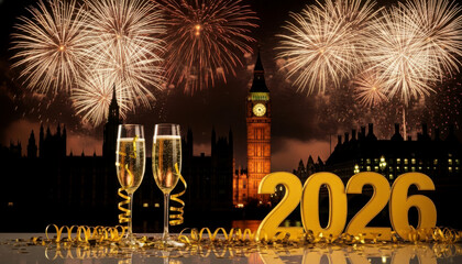 New year's eve 2026 celebration with london landmark