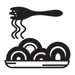 breakfast dualtone icon.  mie dualtone icon. 