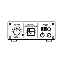 Audio Amplifier & Equalizer Control Panel Line Icon