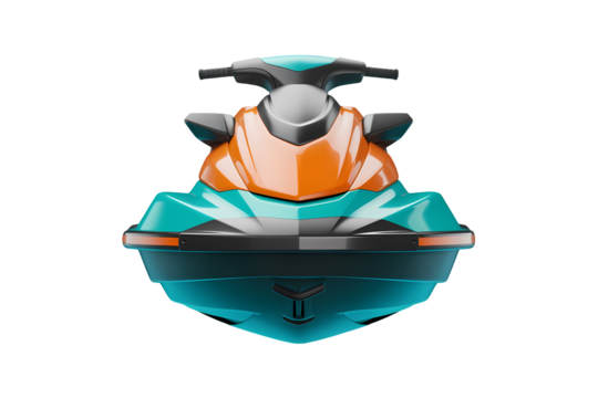 Jet ski isolated on white transparent background.