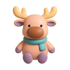 Fototapeta premium PNG Cute cartoon reindeer illustration