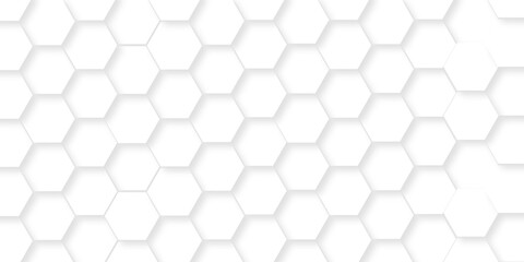 Fototapeta premium White abstract hexagonal paper background. Luxury White grid Pattern. Futuristic emboss honeycomb mosaic white background. geometric mesh cell texture. modern futuristic wallpaper.