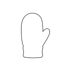 Single mitten outline icon vector flat illustration design.