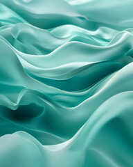 Turquoise Layered Silk-Like Abstract Wave Background