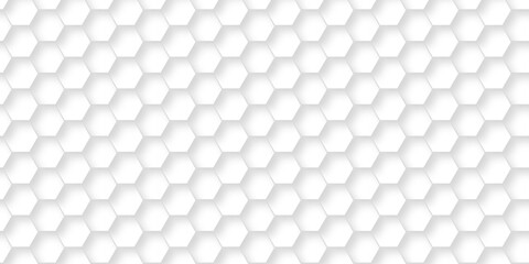 Naklejka premium Abstract paper hexagon geometric creative mosaic. white hexagon technology. vector grid honeycomb soccer hexagonal cell structure tile mess. emboss bee background. 