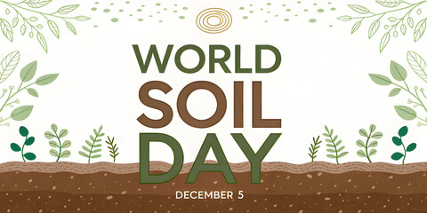 World Soil Day graphic with plants and soil detail