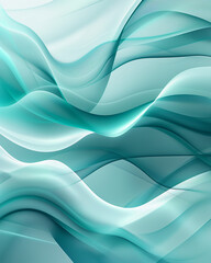 Bright Aqua Smooth Flowing Abstract Wave Background