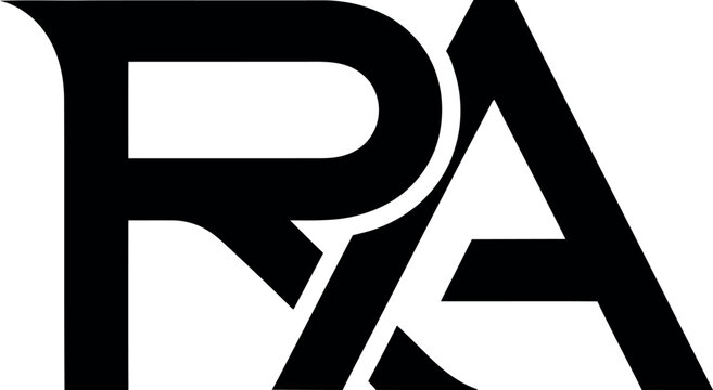 Black R A monogram logo on white background RA monogram
