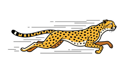Running Cheetah Vector Illustration Speed Agility Wildlife