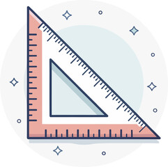 Fototapeta premium Single Set Square Geometry Tool Isolated