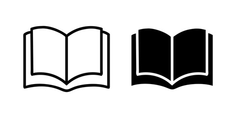 Open Book outline and pictogram Icon for Education, Reading, Learning, and Literature Design, book, open, reading, education, and learning.