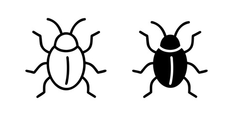 Bug Debug outline and pictogram Icon for Coding, Error Fixing, and Software Development, bug, debug, error, code, and software.