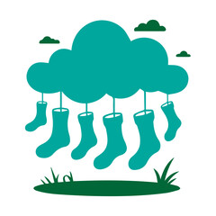 Socks falling from cloud