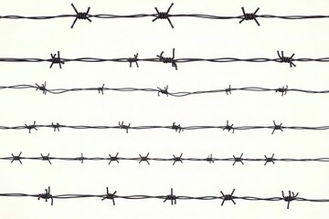 A collection of versatile barbed wire outlines for design projects Easily editable and scalable for various applications , metal, element
