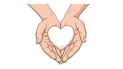 Obraz premium Hands Forming Heart Shape, Symbol of Love and Care, Close-Up