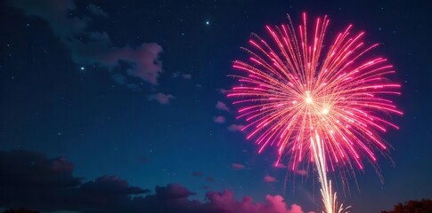 Vibrant fireworks lighting up the night sky with colorful bursts of celebration, perfect for festive backgrounds and joyful occasions , holiday, night sky