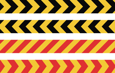 Striped hazard tape patterns vector background for construction signs