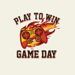 Play to win game day flame console vector graphic.eps © Saranya