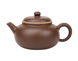 Traditional Chinese Zisha Teapot in Dark Brown Clay