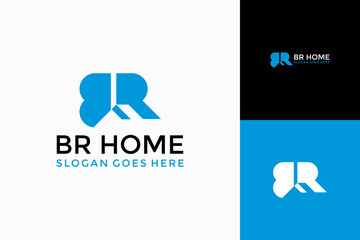 BR home real estate building logo vector image