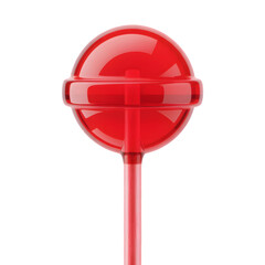 Red lollipop candy sweet treat on a stick isolated on transparent background