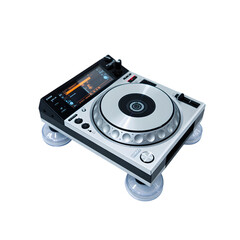 Silver dj turntable or cd player isolated on transparent background
