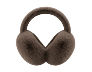 Luxurious brown faux fur winter earmuffs for cold weather comfort