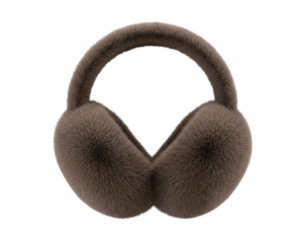 Luxurious brown faux fur winter earmuffs for cold weather comfort