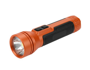 Orange and Anthracite Tactical LED Flashlight with Rubberized Grip