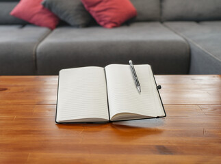 Workspace Details: Pen Resting in a Notebook