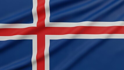 Waving flag of iceland national symbol of icelandic pride and identity