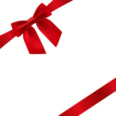 Red Bow, Red Ribbon, Festive Element, Christmas, Birthday, Surprise, Gift, Isolated, Concept
